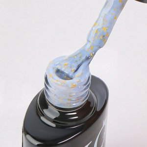Гель лак для ногтей «GOLD POTAL», трехфазный, 8 мл, LED/UV, голубой, золотистый (060)