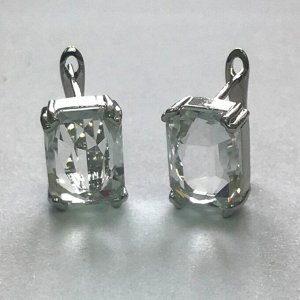 Серьги, покрытие родий, прозрачный камень, арт.032.113