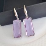 Серьги с крупным камнем, покрытие: посеребрение, арт.032.458