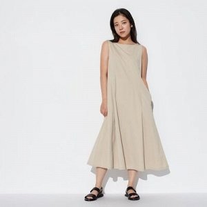 UNIQLO - летнее платье ультра стрейч AIRism (105 - 116 см) - 31 BEIGE