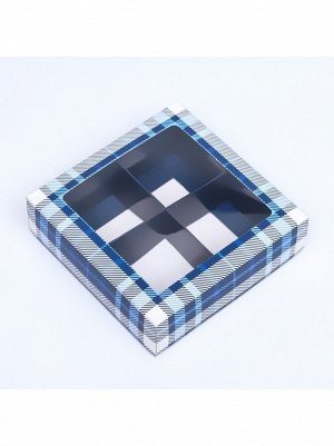 Коробка для конфет 12,6 х12,6 х3,5 см Мужской на 4 шт