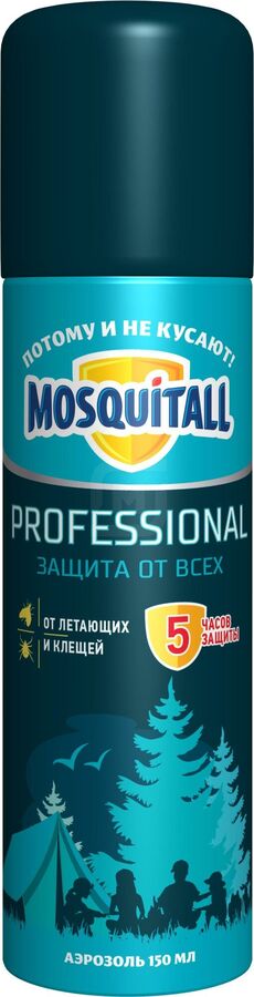 Средство от комаров аэрозоль MOSQUITALL 150мл Профессиональная защита от всех