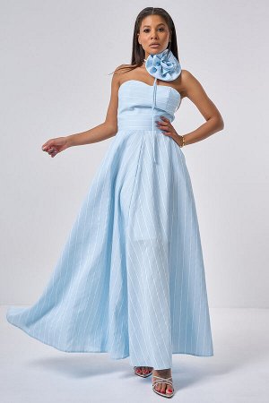 Платье вечернее корсетного типа голубое