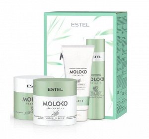 Эстель Набор для женщин для ухода за волосами Estel MOLOKO BOTANIC Растительное молоко Полное погружение: шампунь 250 мл, маска 300 мл, крем для тела 300 мл, гель для душа 200 мл Эстель