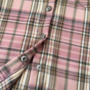 Клетчатая куртка-рубашка с накладным карманом, с нашивным принтом, розовый