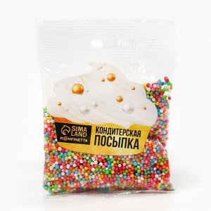 Посыпка кондитерская мягкая: красная, белая, зелёная, голубая, жёлтая, 50 г.