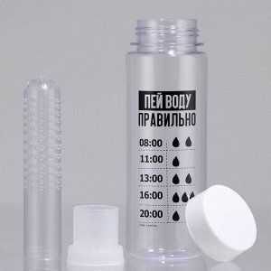Бутылка для воды «Пей воду правильно», 500 мл
