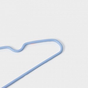 Плечики - вешалки для одежды Доляна, 29,5?17 см, 10 шт, детские, антискользящее покрытие, цвет голубой