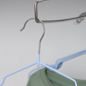 Плечики - вешалки для одежды детские с антискользящим покрытием Доляна, 29,5x17 см, 10 шт, цвет голубой