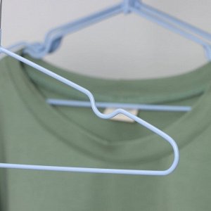 Плечики - вешалки для одежды детские с антискользящим покрытием Доляна, 29,5x17 см, 10 шт, цвет голубой
