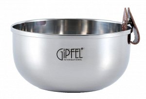 2129 GIPFEL Чаша для орехов. Материал: нерж. сталь 304, искуственная кожа.