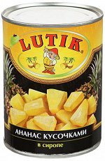 Ананасы в сиропе кусочками &quot;LUTIK&quot;, 850 мл.