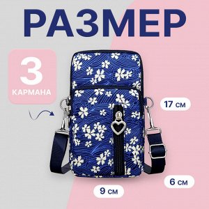Сумка-мини, для телефона, через плечо, на запястье, нейлон