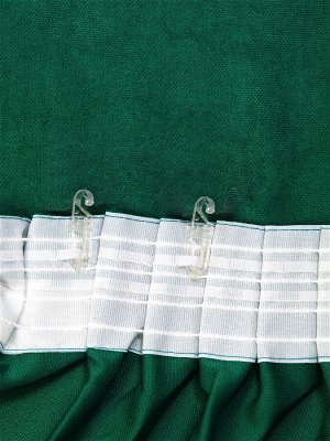 Комплект штор  КАНВАС (эффект замши) цвет темно-зеленый: 2 шторы по 150 см