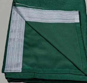 Комплект штор  КАНВАС (эффект замши) цвет темно-зеленый: 2 шторы по 150 см