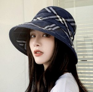 Женская солнцезащитная шляпа,  темно-синяя