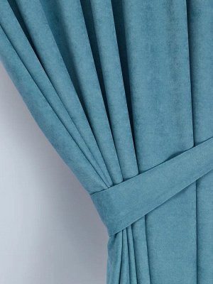 Швейный цех "Маруся" Комплект штор  КАНВАС (эффект замши) цвет ДЖИНС: 2 шторы по 200 см
