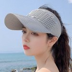 Текстильный эластичный козырёк от солнца для занятий спортом, серый