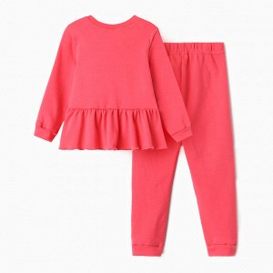 Костюм детский (джемпер, брюки) MINAKU, цвет коралловый, рост