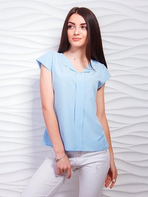 Блуза с vобразным вырезом декорированная жемчугом Арт