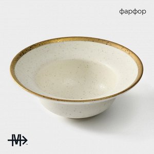 Тарелка глубокая Magistro Poursephona, 330 мл, d=19.5 см, фарфор, бежевая