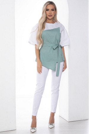 Костюм Сила нежности белый/фисташка К10164