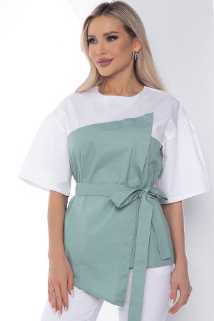 Костюм Сила нежности белый/фисташка К10164