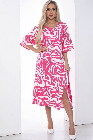 Платье Анастасия бело-розовое П10151