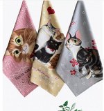 Полотенце Рогожка кухонное 45*60 см коты