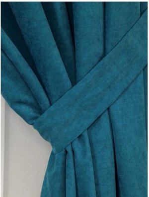 Комплект штор  КАНВАС (эффект замши) цвет темно-изумрудный: 2 шторы по 150 см