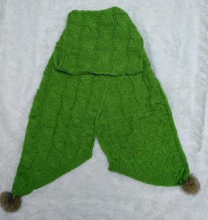 Шарф Детский вязанный шарфик . Цвет зеленый. Материал хлопок