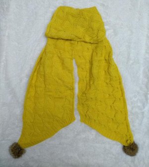 Палантин Детский вязанный шарфик . Цвет желтый . Материал хлопок