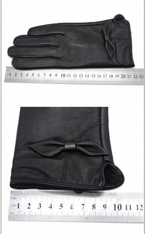 Перчатки кожаные с сенсорными пальчиками, черный