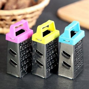 Тёрка четырёхгранная c магнитом Доляна, 3.5x7x3 см, МИКС