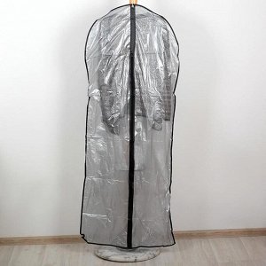 Чехол для одежды Доляна, 60x137 см, PEVA, цвет серый, прозрачный