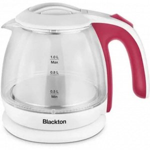 Чайник электрический Blackton Bt KT1801G, стекло,1 л, 1500 Вт, бело-розовый
