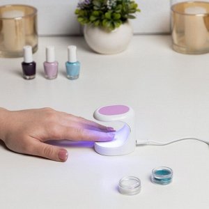 Лампа для маникюра Luazon LUF-07, UV/LED, 3 диода, 16 Вт, для типс, USB, белая