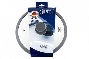 1031 GIPFEL Крышка стеклянная MOORE 24см с силиконовым ободом Цвет: темно-серый, Материал: закаленное стекло, силикон, нерж. ста