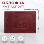 Обложка для паспорта, цвет фиолетово-бордовый