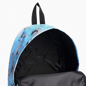 Рюкзак текстильный "Ангелы", 42х14х28 см, цвет голубой