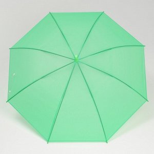 Зонт - трость полуавтоматический «Однотонный», 8 спиц, R = 46 см, цвет зелёный