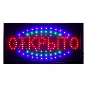 Вывеска светодиодная LED 48x25 см «ОТКРЫТО/ЗАКРЫТО», 2 режима 220V
