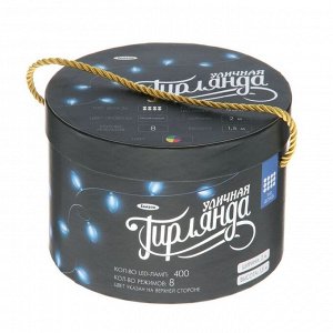 Гирлянда «Водопад» 2 x 1.5 м, IP44, прозрачная нить, 400 LED, свечение мульти, 8 режимов, 220 В