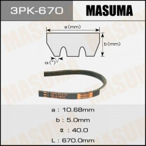 Ремень ручейковый MASUMA 3PK- 670 3PK-670