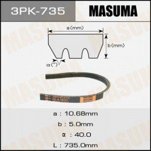 Ремень ручейковый MASUMA 3PK- 735 3PK-735