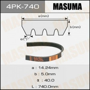 Ремень ручейковый MASUMA 4PK- 740 4PK-740