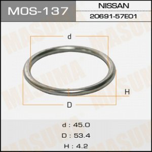Кольцо глушителя MASUMA металлическое 45.3 x 54.5 MOS-137