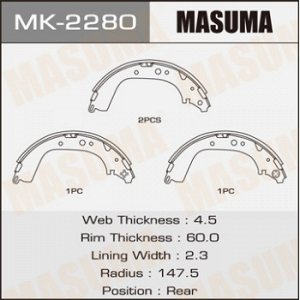 Колодки барабанные MASUMA R-1052 (1/4) MK-2280