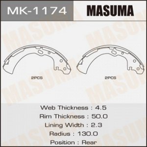 Колодки барабанные MASUMA R-2044 (1/8) MK-1174