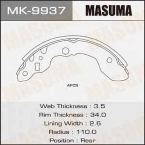 Колодки барабанные MASUMA R-5530 (1/12) MK-9937